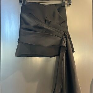 Black Draped Women's Strapless Top